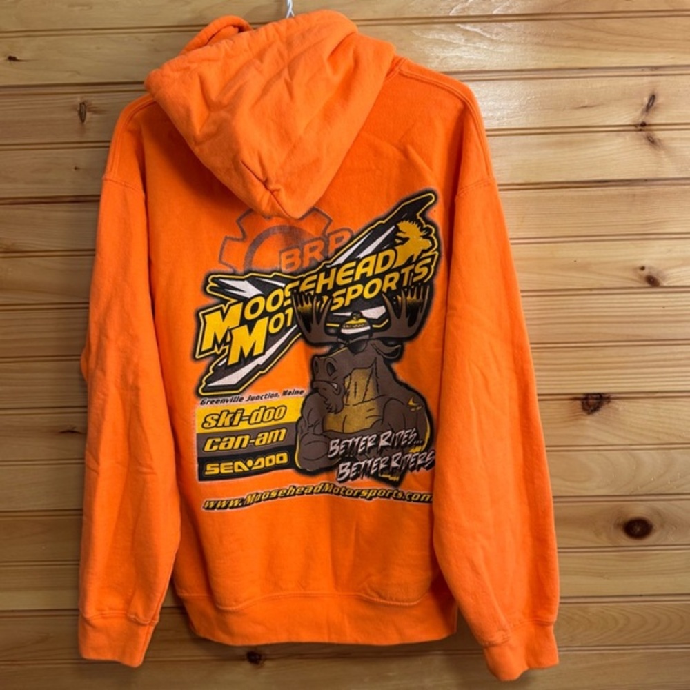 BRP Moosehead Motorsports Orange Hoodie Greenville Junction Maine Medium